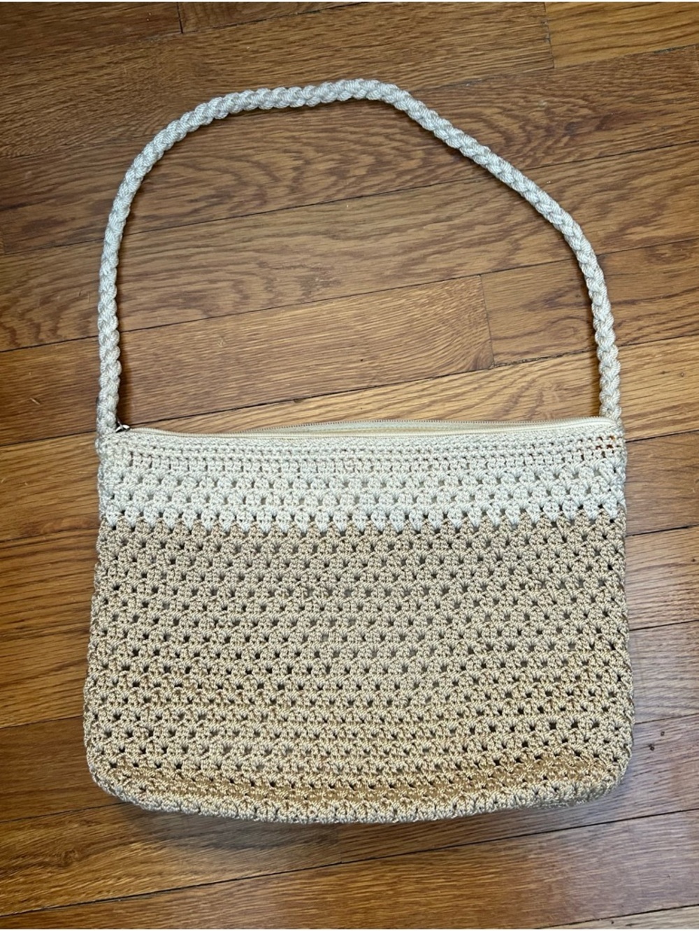 The Sak Crochet Shoulder Bag in Beige and Cream - Picture 2 of 9